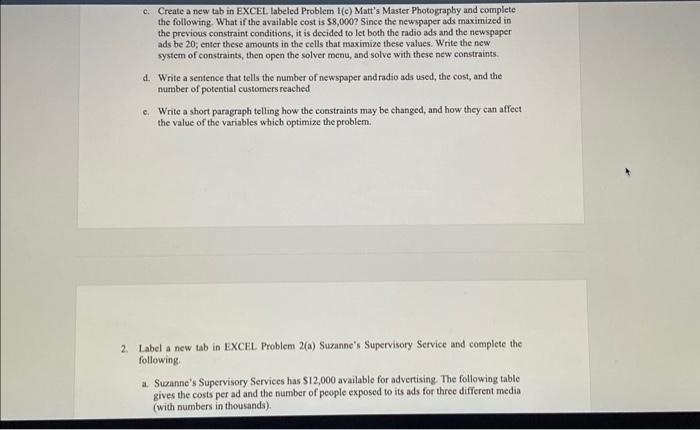 and complete the following. a. Matt's Master Photography has $6000 available per