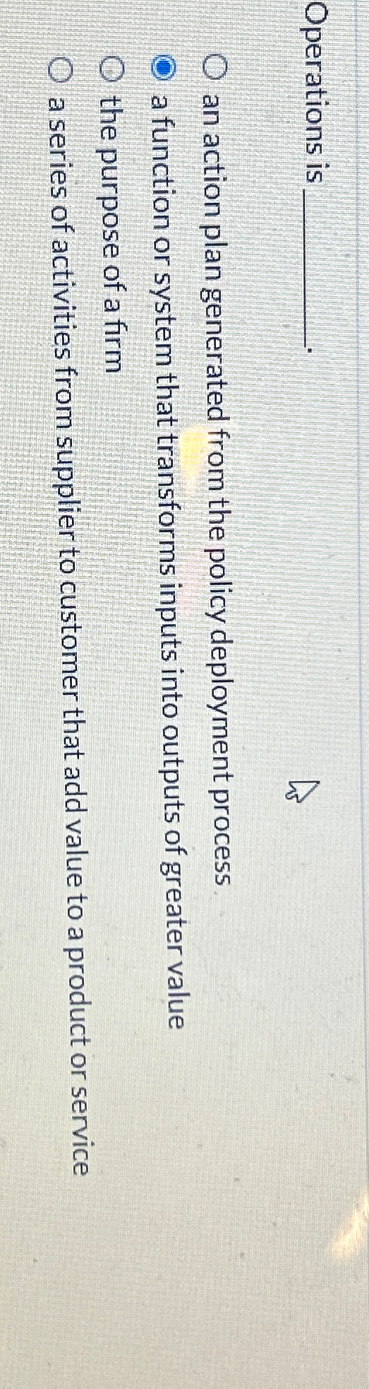  Operations is an action plan generated from the policy deployment process
