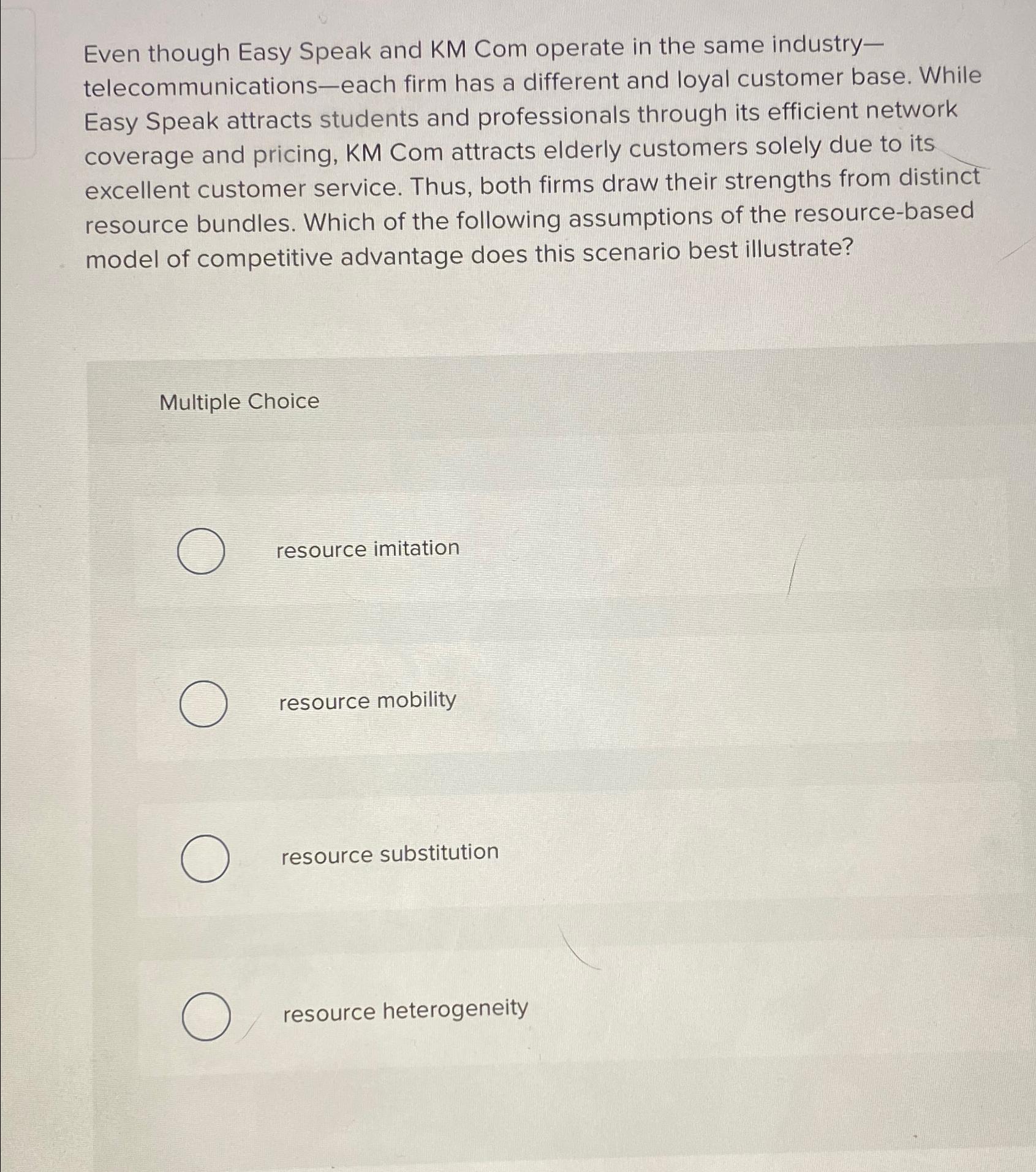  Even though Easy Speak and KM Com operate in the same