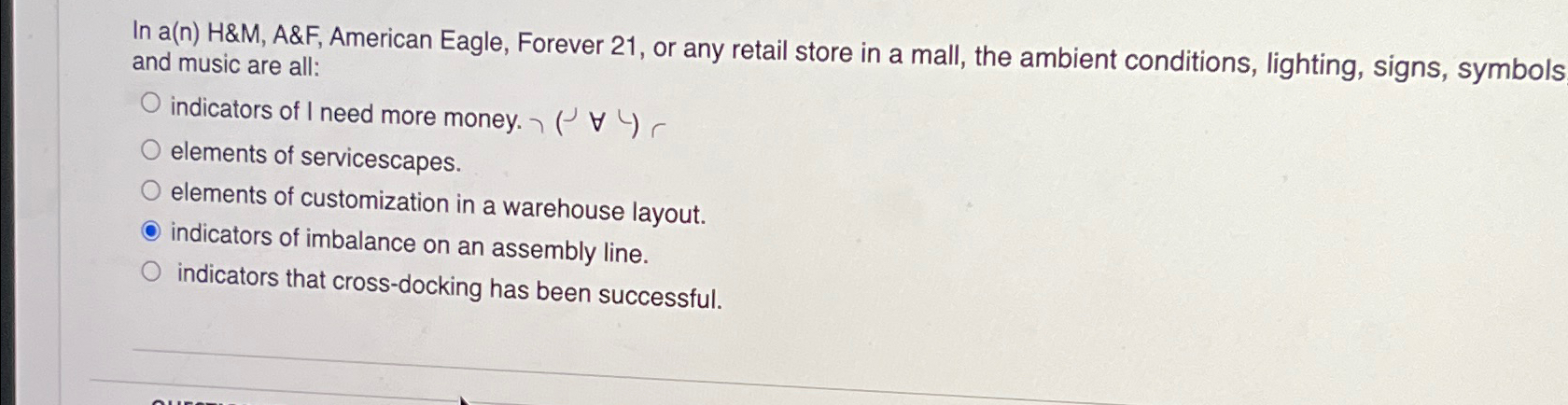  In a(n) H&M, A&F, American Eagle, Forever 21, or any retail