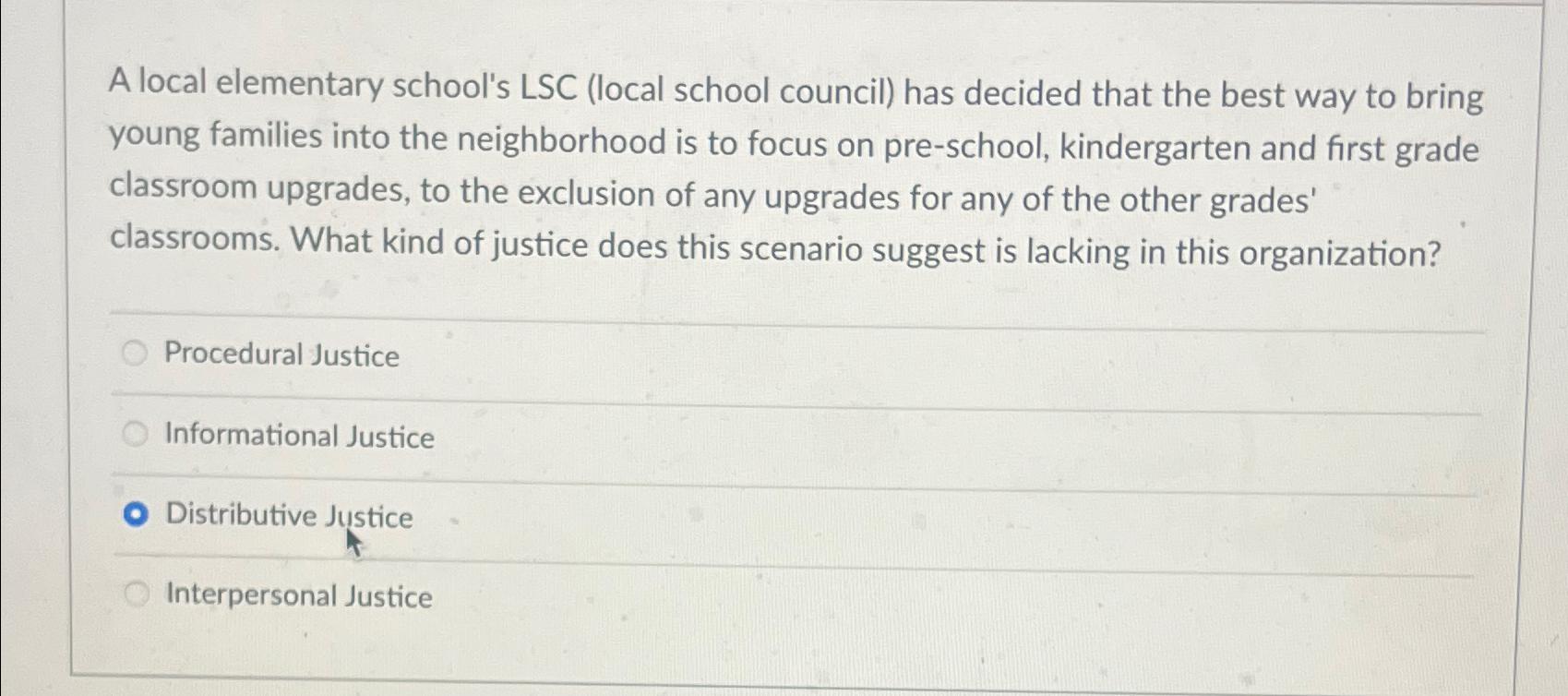  A local elementary school's LSC (local school council) has decided that