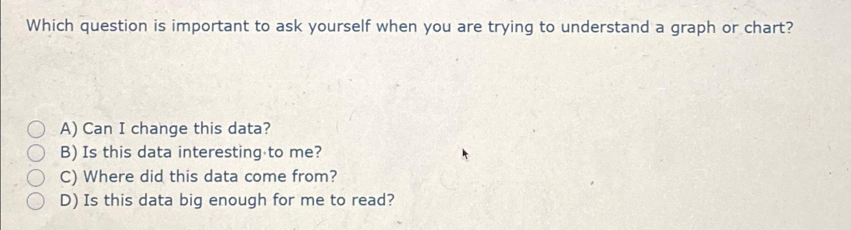  Which question is important to ask yourself when you are trying
