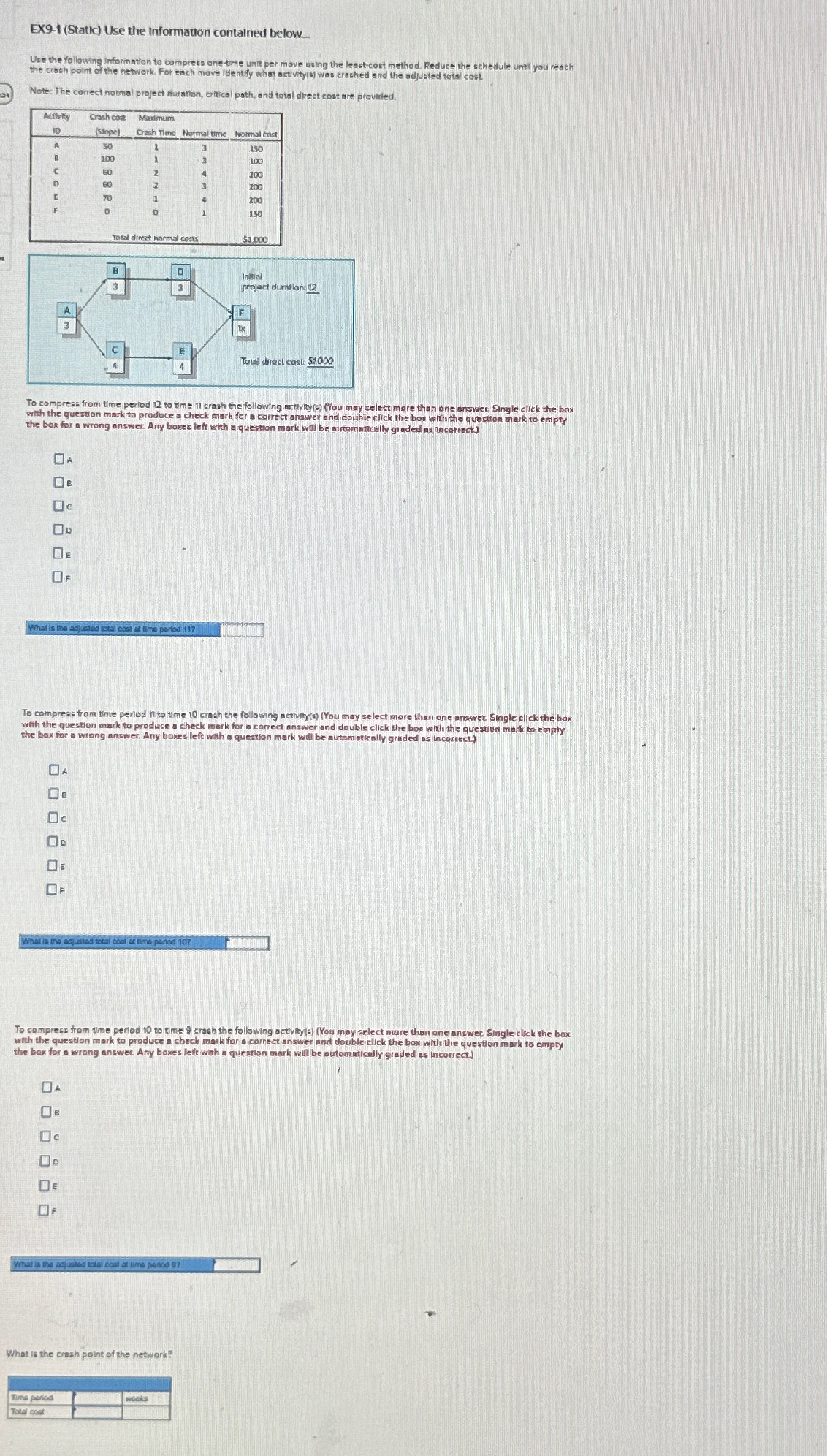  EX9-1(Static) Use the Information contained below. Use the following information to