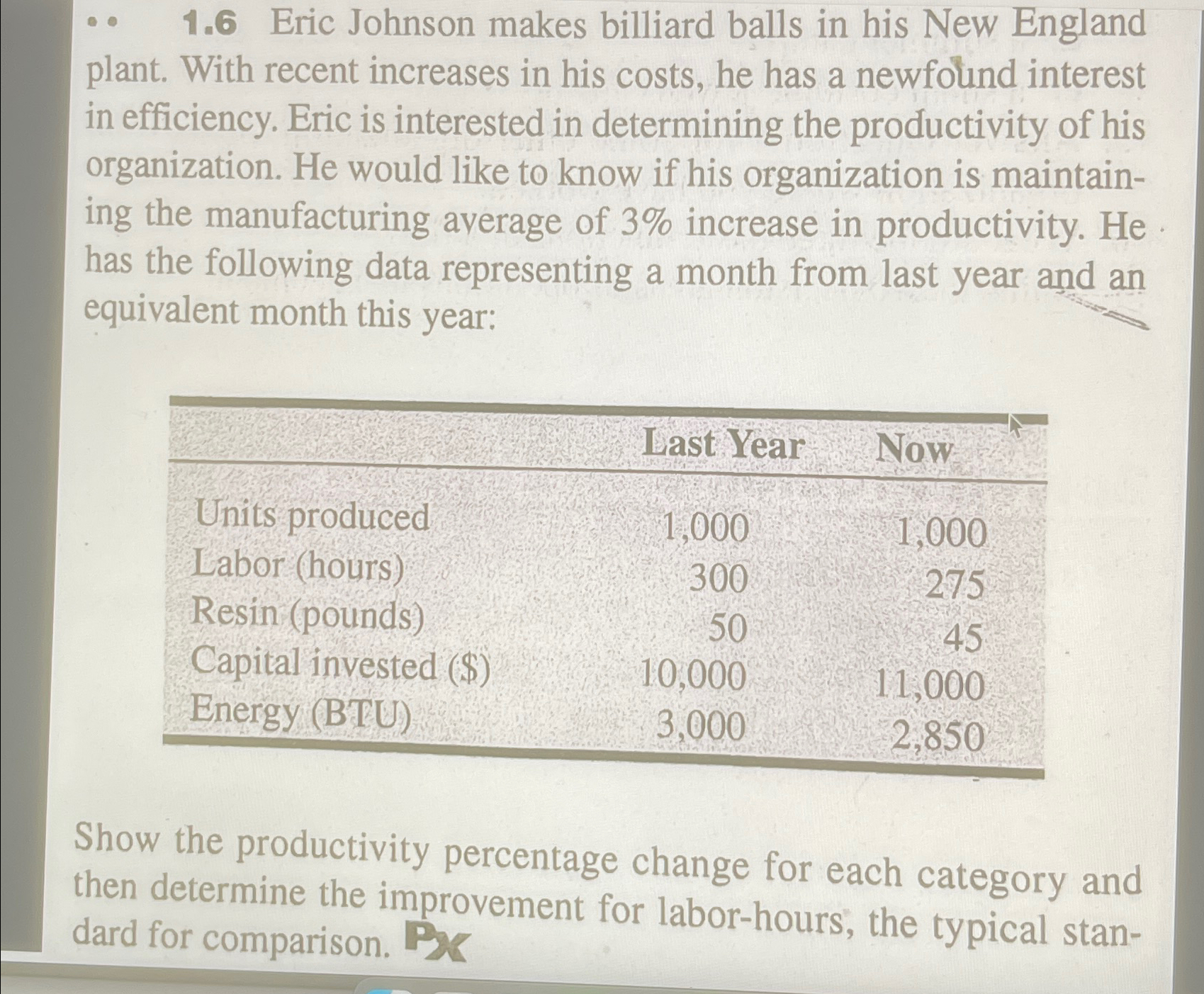  1.6 Eric Johnson makes billiard balls in his New England plant.