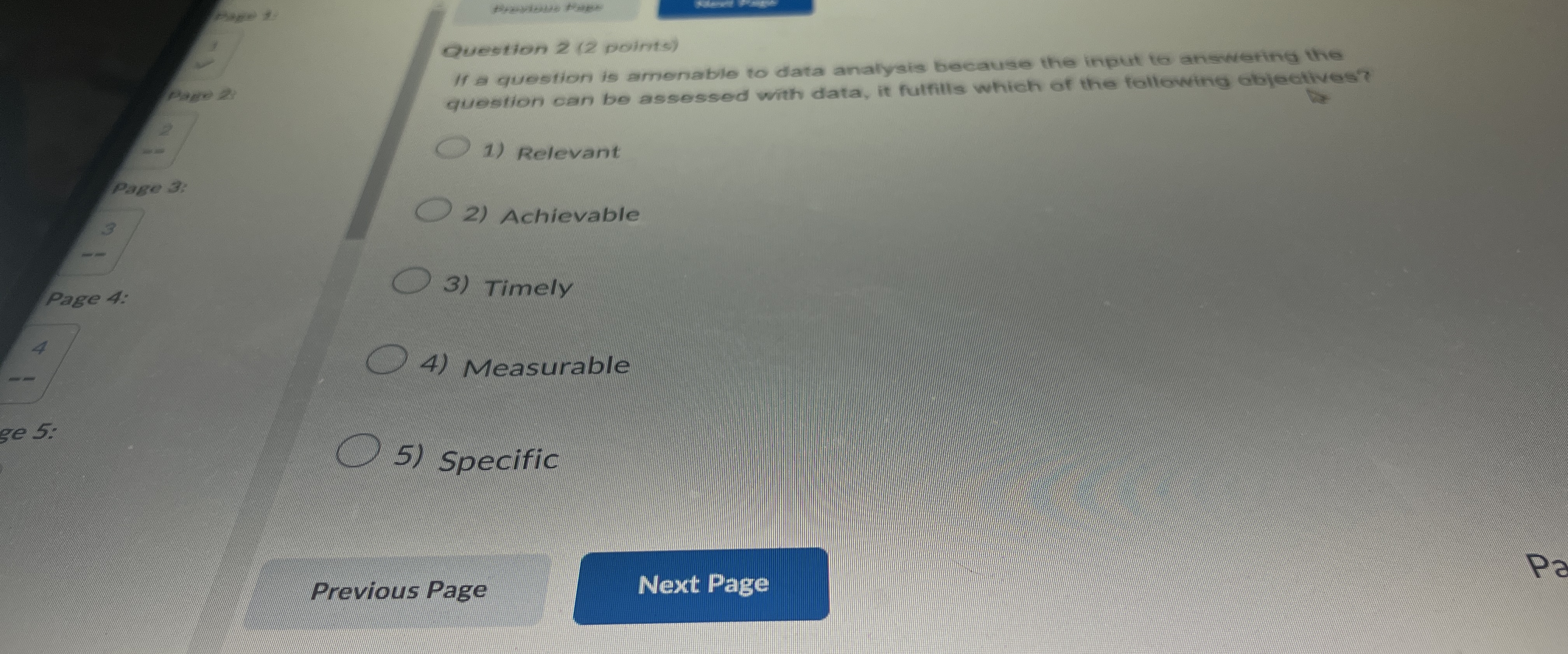  Question 2(2 points) If a question is amenable to data analysis
