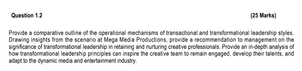  Question 1.2 (25 Marks) Provide a comparative outline of the operational
