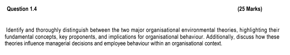  Question 1.4 (25 Marks) Identify and thoroughly distinguish between the two