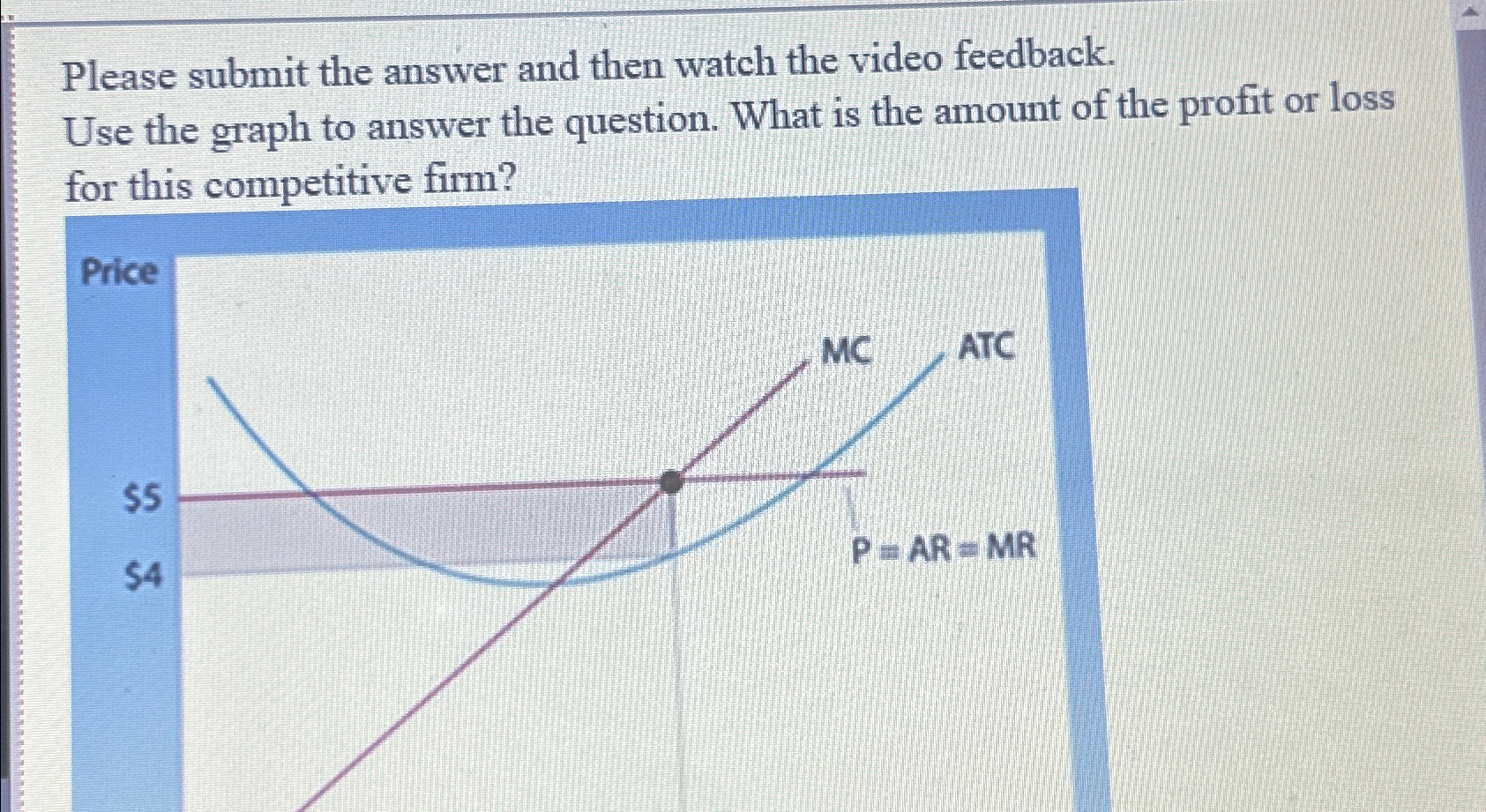  Please submit the answer and then watch the video feedback. Use
