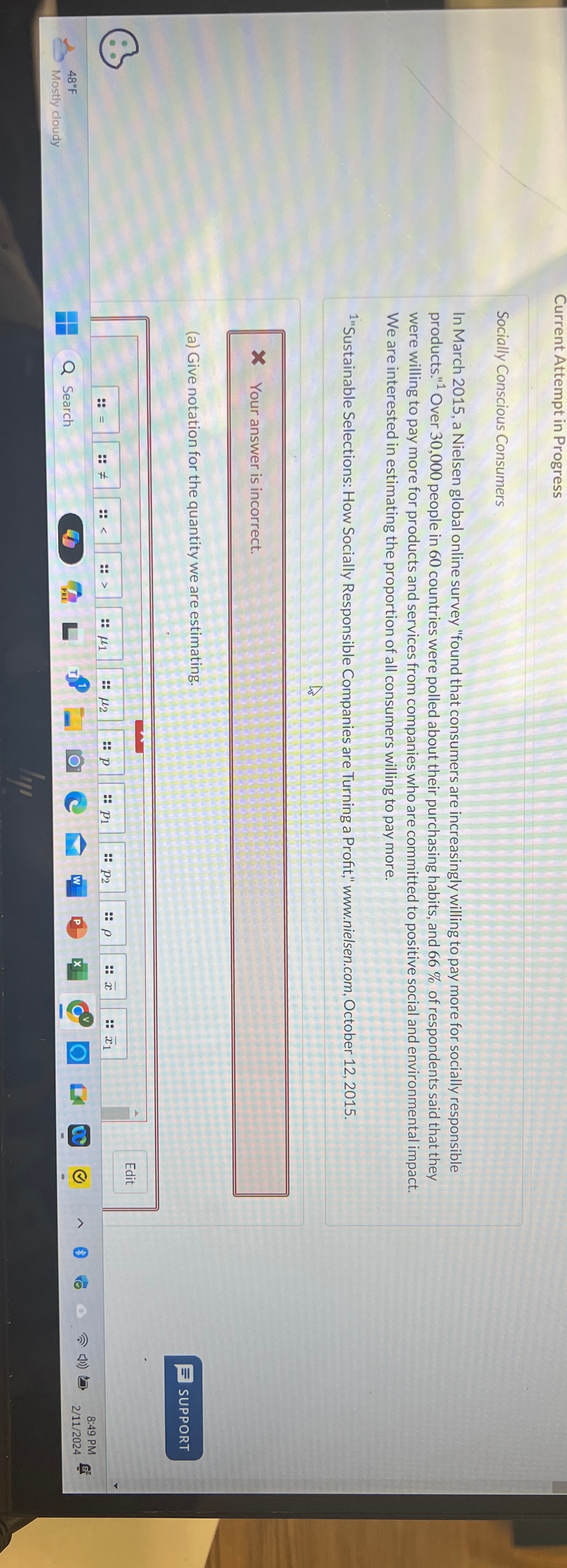  Current Attempt in Progress Socially Conscious Consumers In March 2015, a