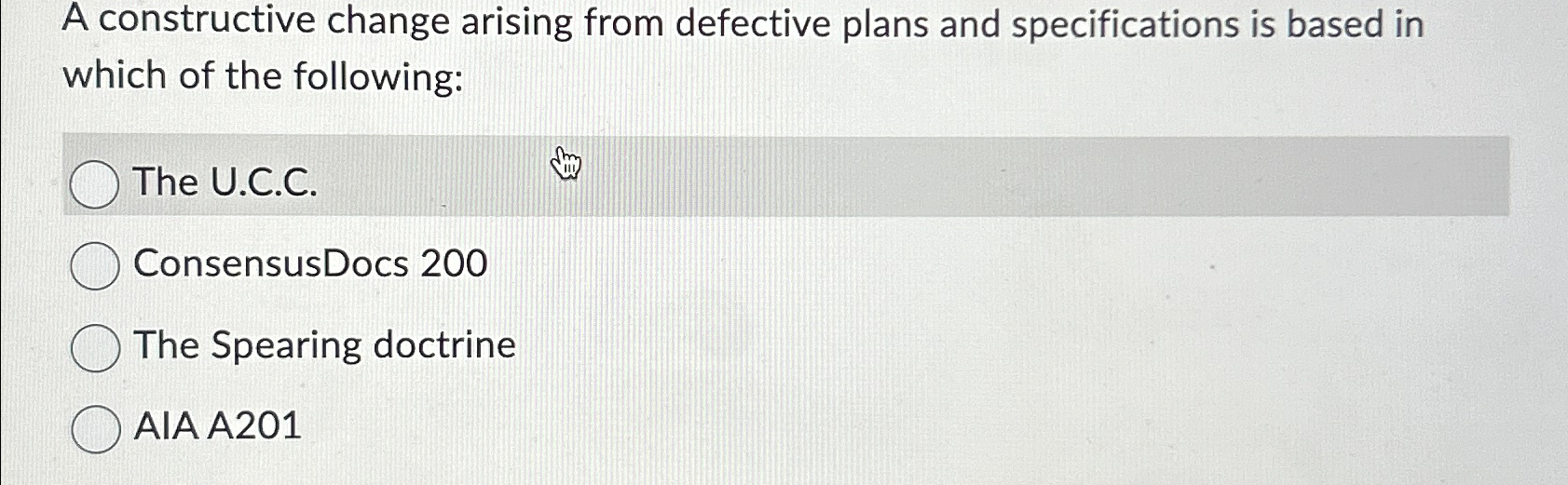  A constructive change arising from defective plans and specifications is based