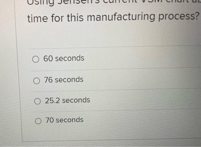 is the total processing time for this manufacturing process? 60 seconds time