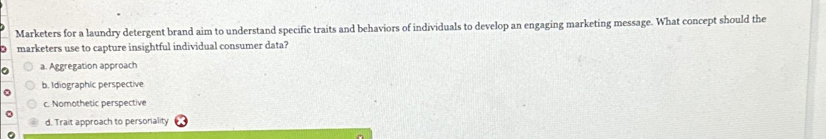  Marketers for a laundry detergent brand aim to understand specific traits