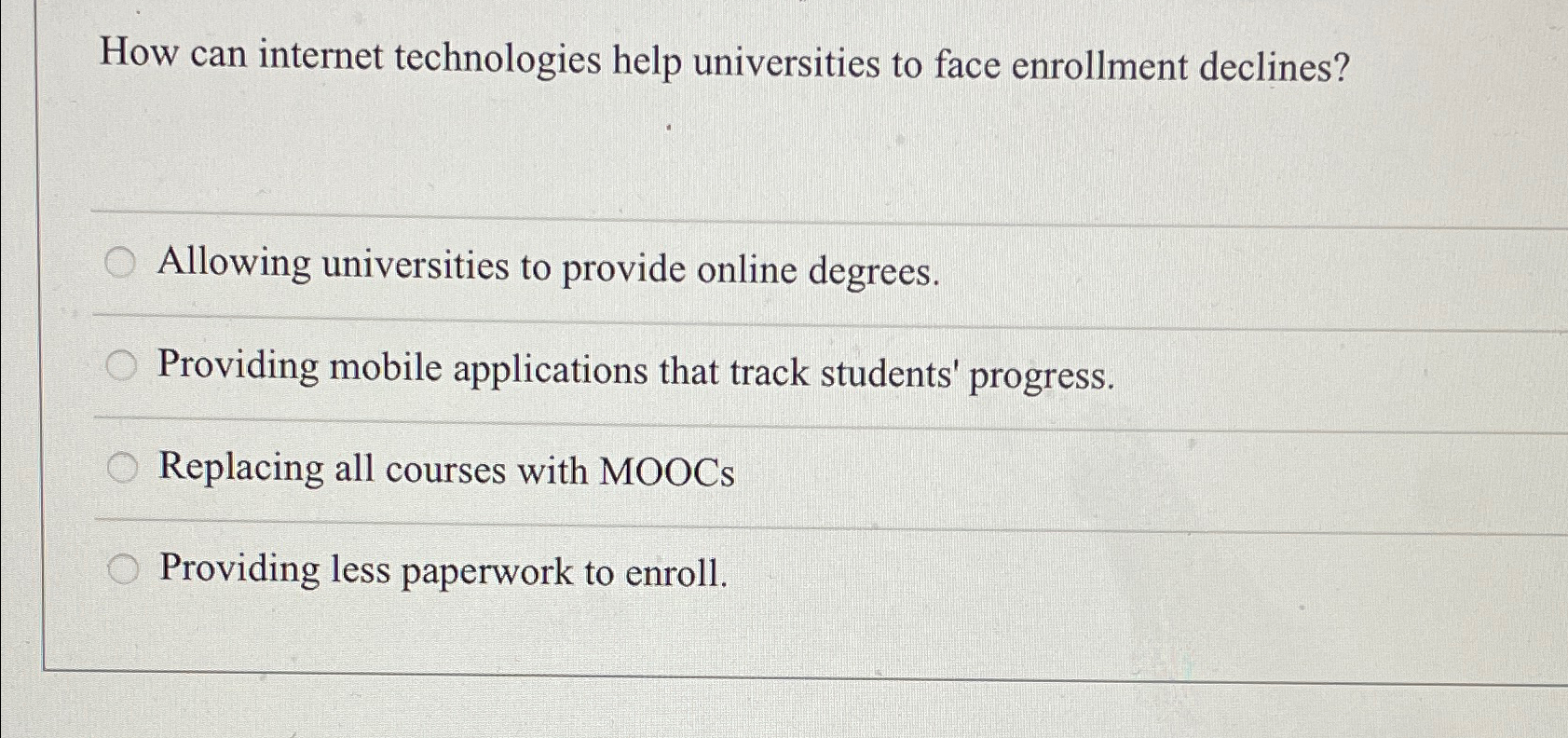  How can internet technologies help universities to face enrollment declines? Allowing