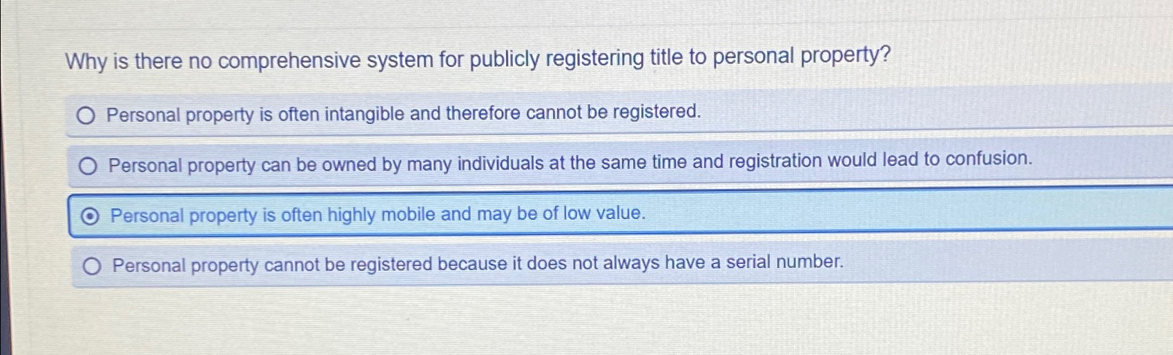  Why is there no comprehensive system for publicly registering title to