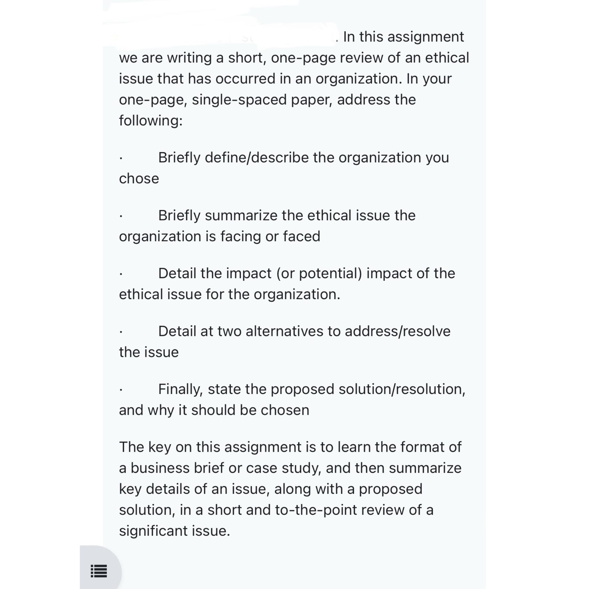  In this assignment we are writing a short, one-page review of