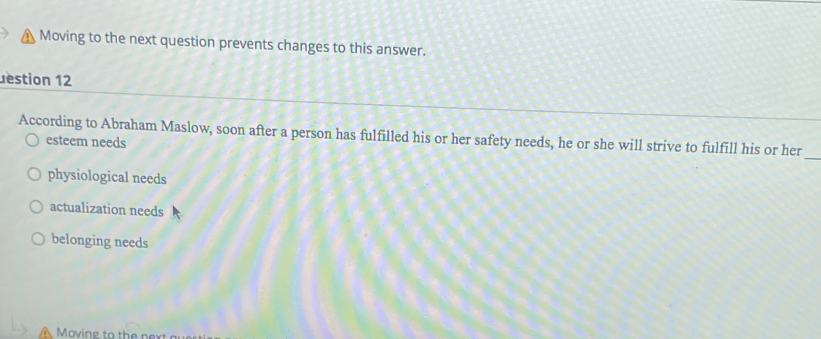  Moving to the next question prevents changes to this answer. uestion