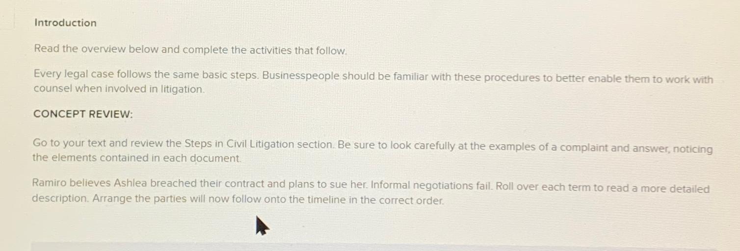  Introduction Read the overview below and complete the activities that follow.