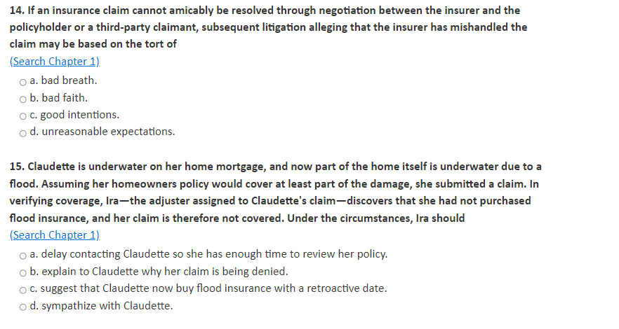  If an insurance claim cannot amicably be resolved through negotiation between