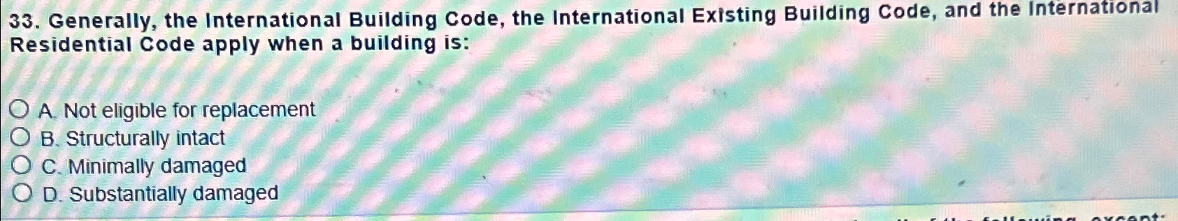  Generally, the International Building Code, the International Existing Building Code, and