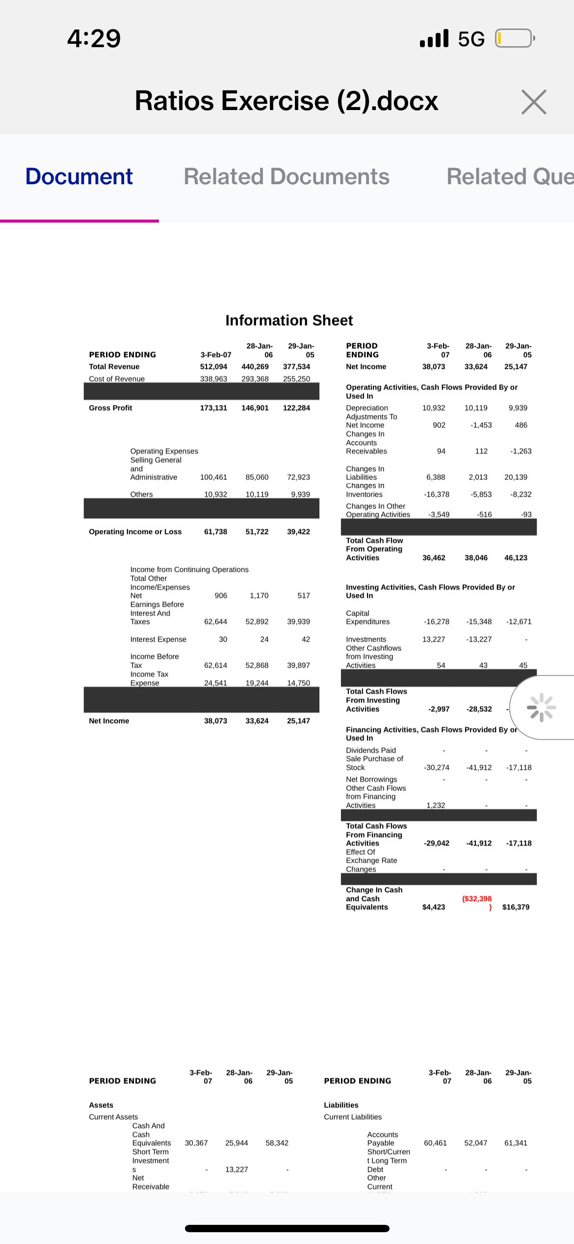 4:29 .II 5G Ratios Exercise (2).docx Document Related Documents Related Que