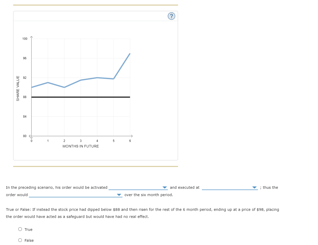 F) after 3 months G) when the market opened 2: A) no