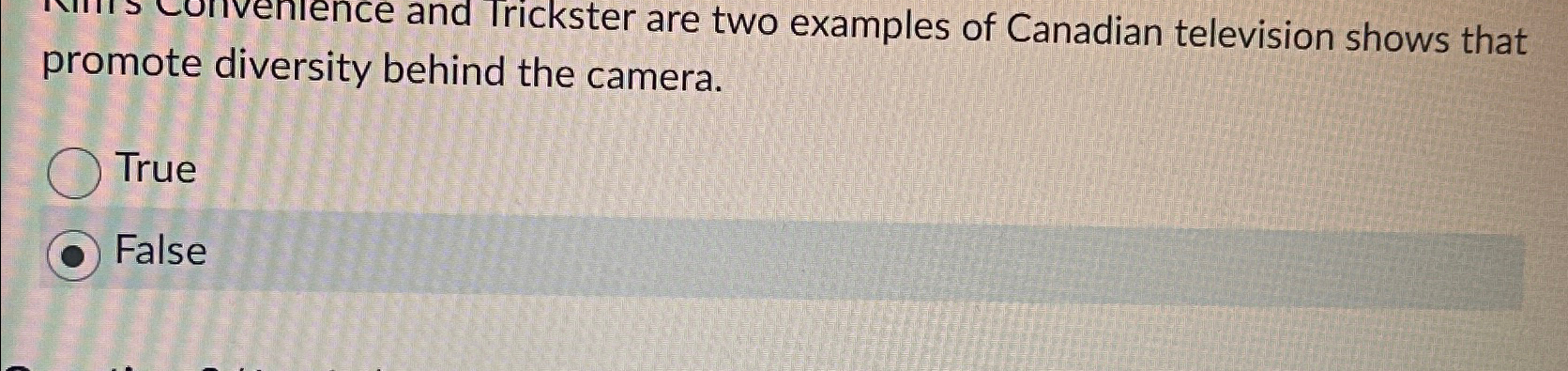  promote diversity behind the camera. True False 