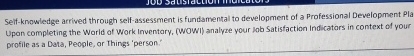  Self-knowledge arrived through self-assessment is fundamental to development of a Professional