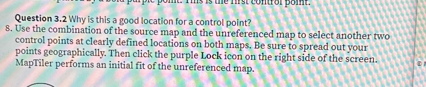  Question 3.2 Why is this a good location for a control