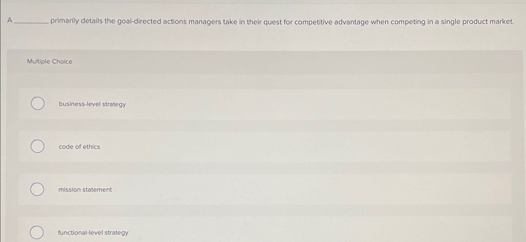  A primarily details the goal-directed actions managers take in their quest