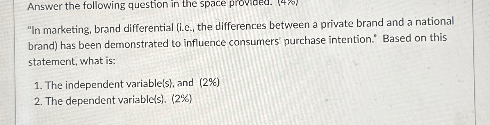  "In marketing, brand differential (i.e., the differences between a private brand
