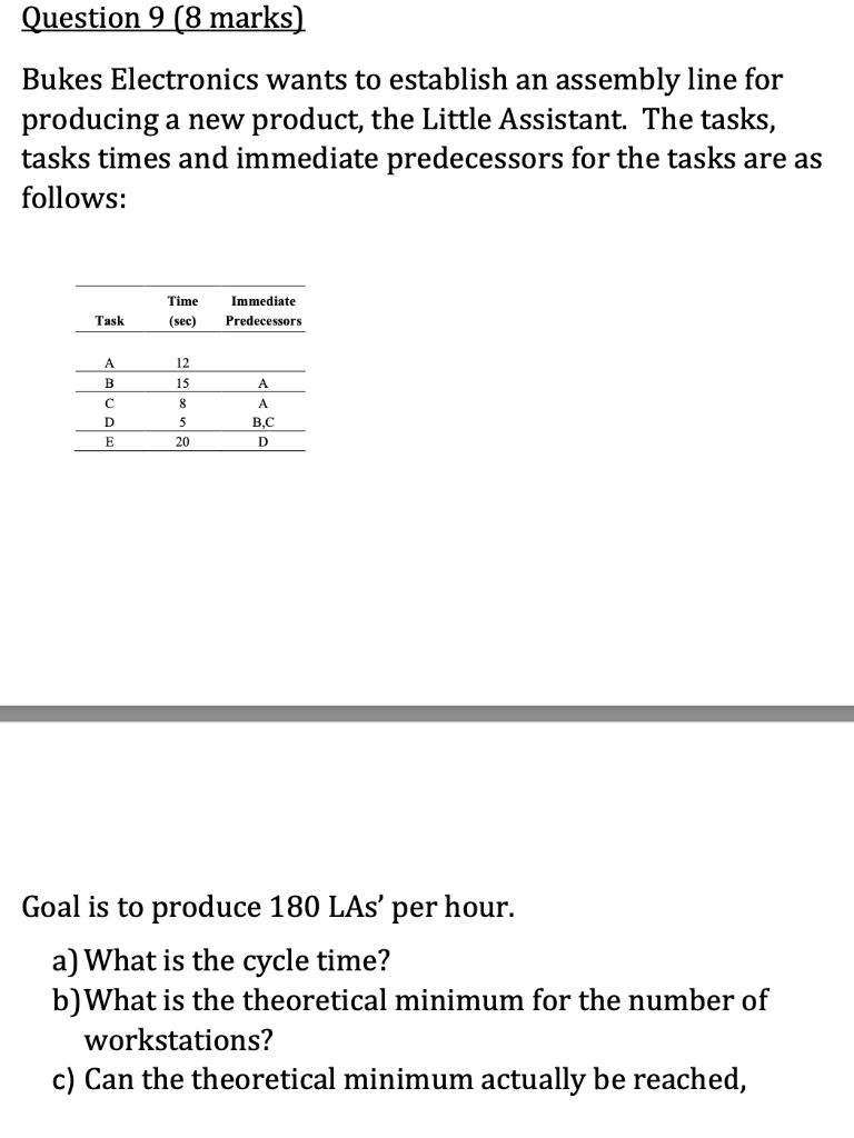  Slove without excel. Thanks Question 9 ( 8 marks) Bukes Electronics