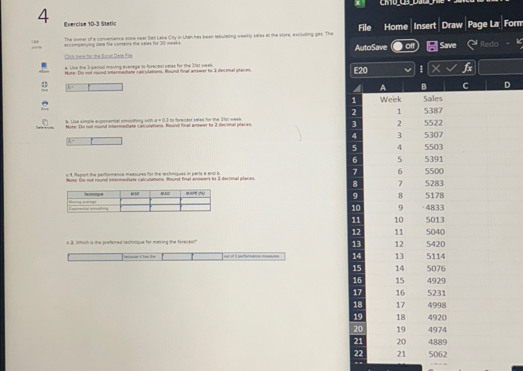 4 Exerclse 10.3 Static 1.66 peints eBoom The owner of a