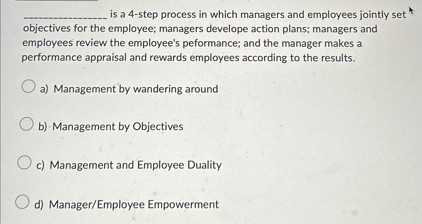  is a 4-step process in which managers and employees jointly set