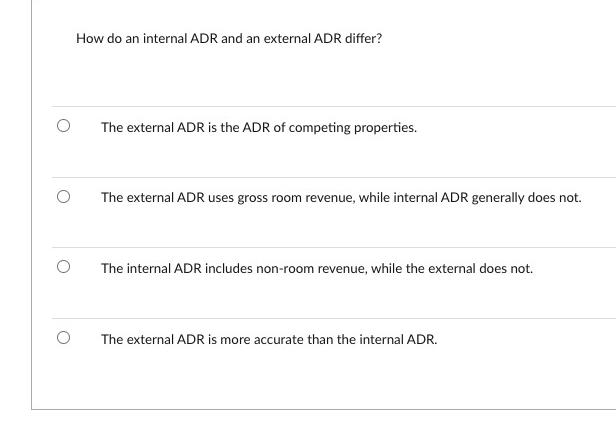 How do an internal ADR and an external ADR differ? The