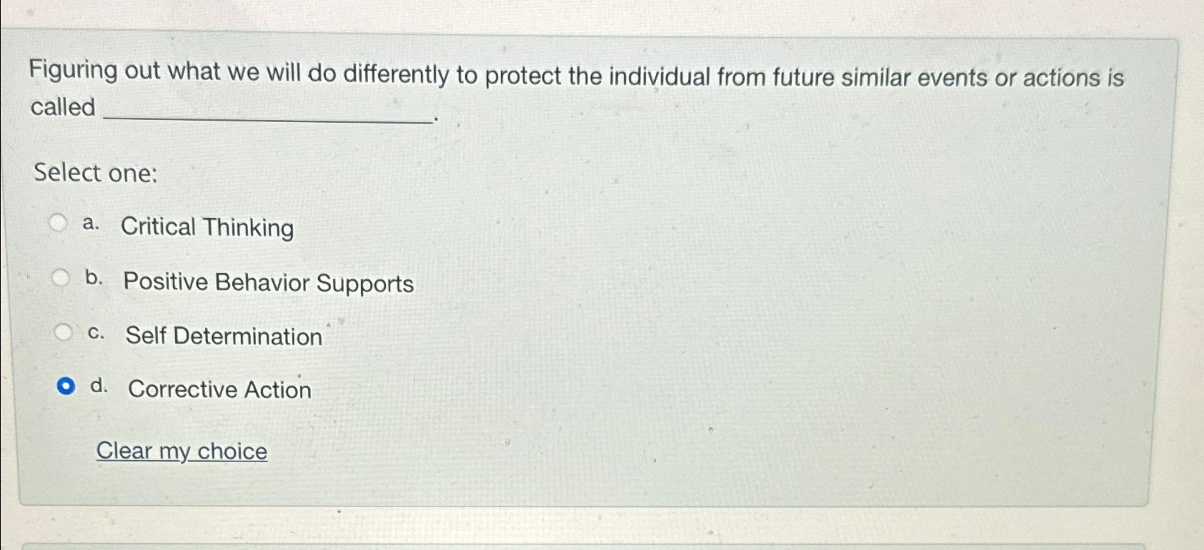  Figuring out what we will do differently to protect the individual