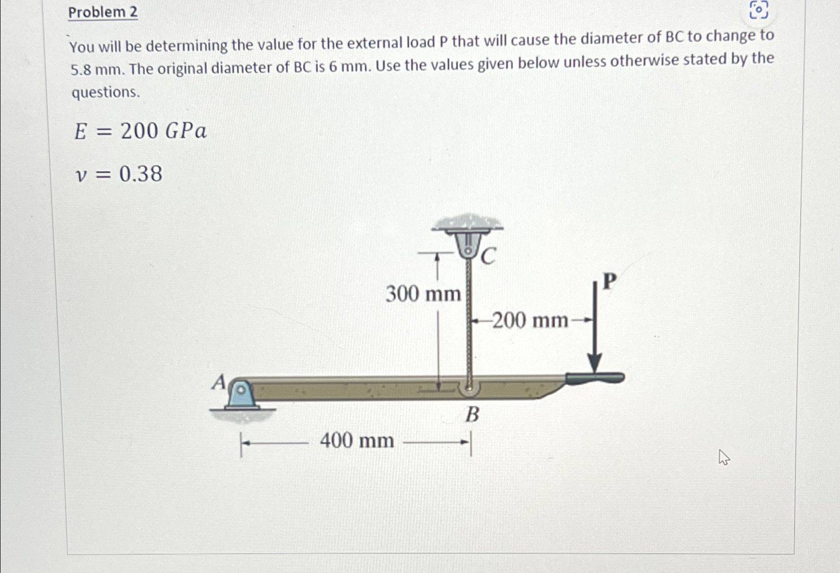  Problem 2 You will be determining the value for the external