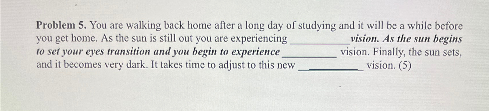  Problem 5. You are walking back home after a long day