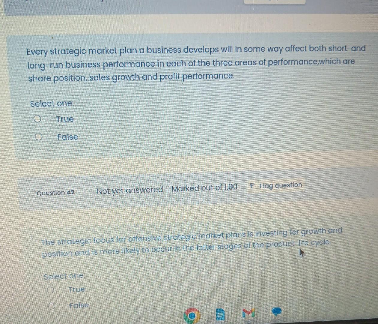  Every strategic market plan a business develops will in some way