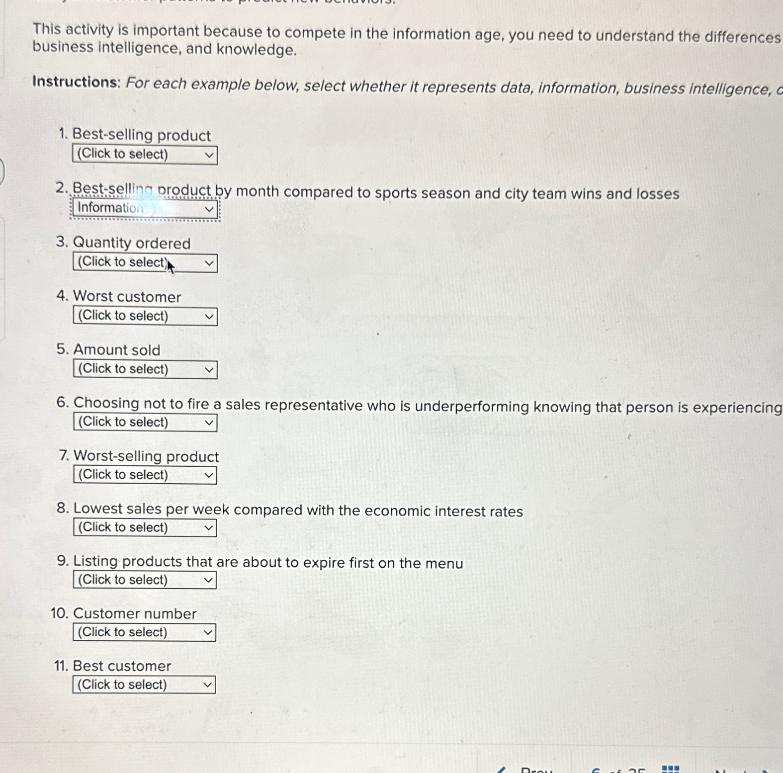  This activity is important because to compete in the information age,