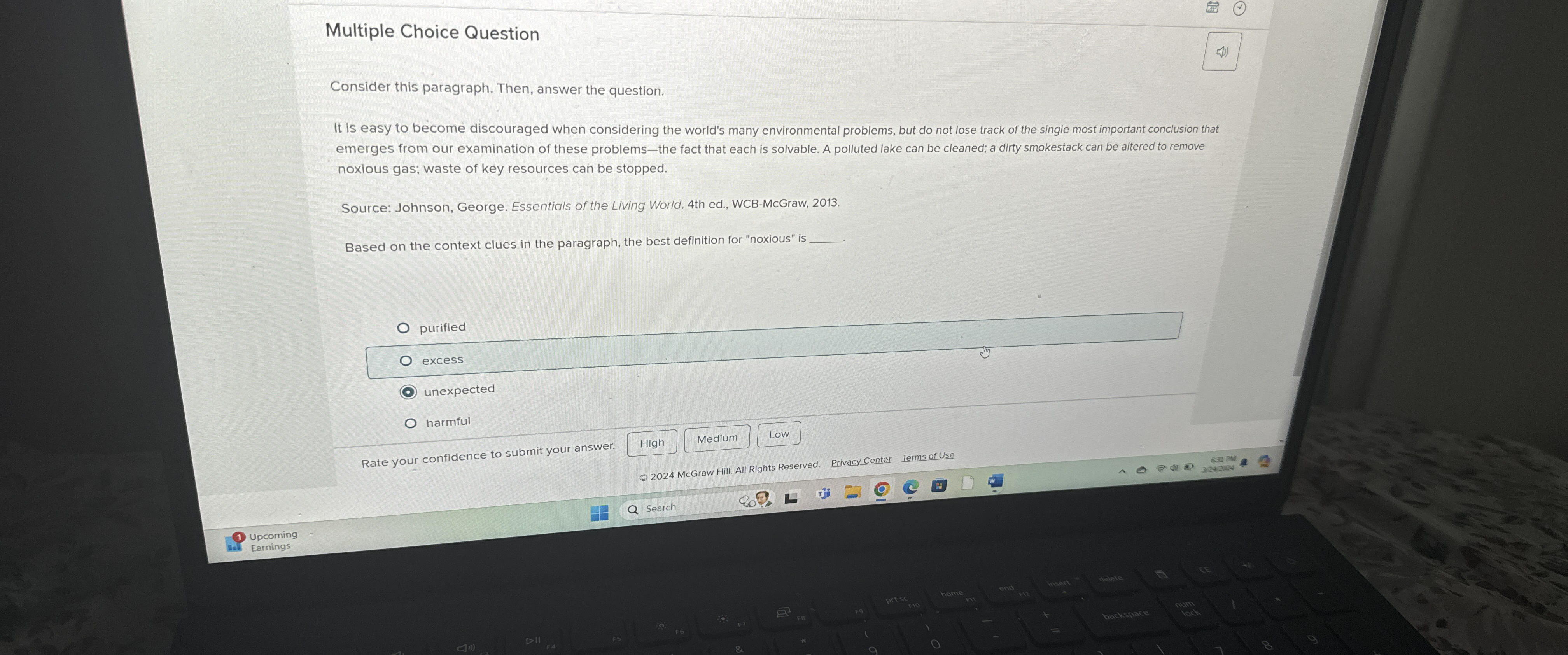  Multiple Choice Question Consider this paragraph. Then, answer the question. It