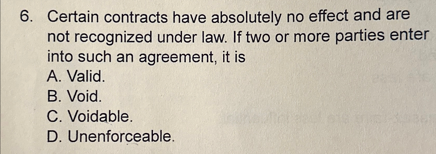  Certain contracts have absolutely no effect and are not recognized under