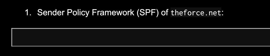  Sender Policy Framework (SPF) of theforce . net: 