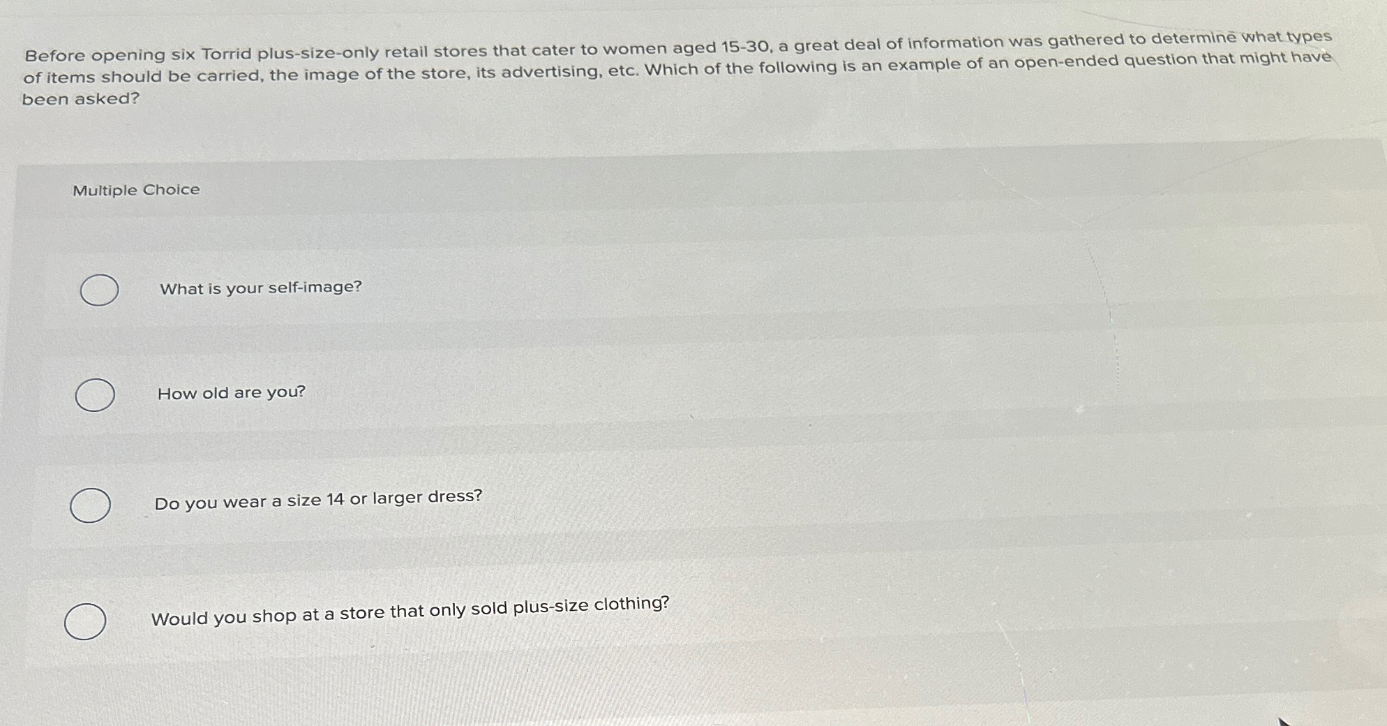  Before opening six Torrid plus-size-only retail stores that cater to women