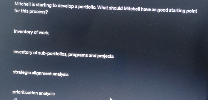  Mitchell is starting to develop a portfolio. What should Mitchell have