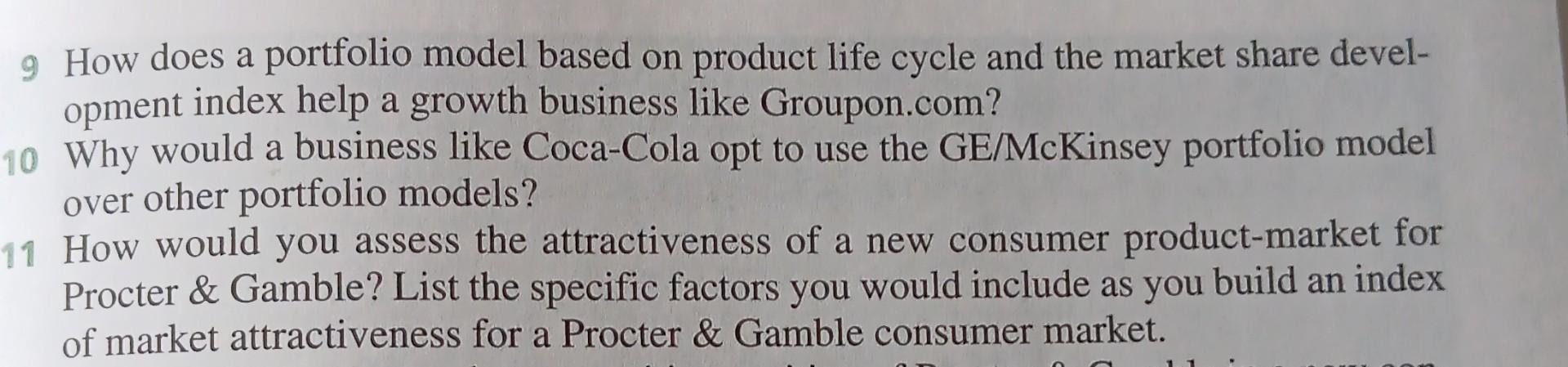  9 How does a portfolio model based on product life cycle