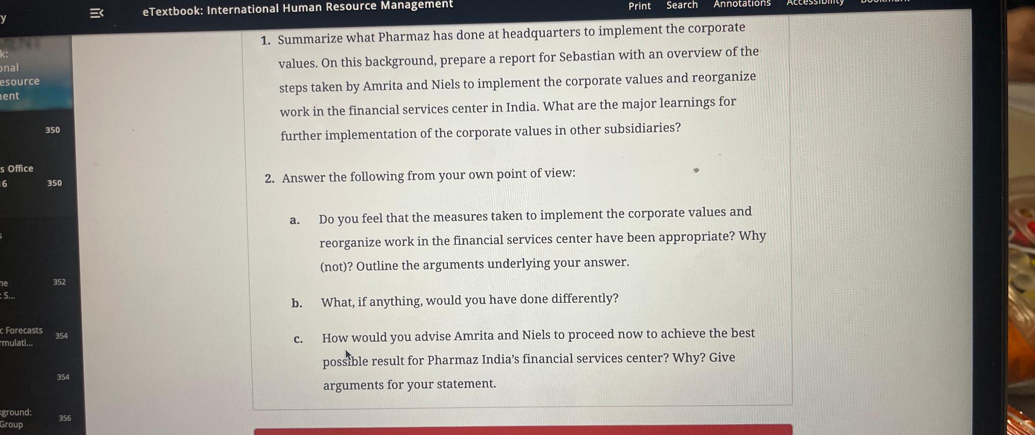  Summarize what Pharmaz has done at headquarters to implement the corporate