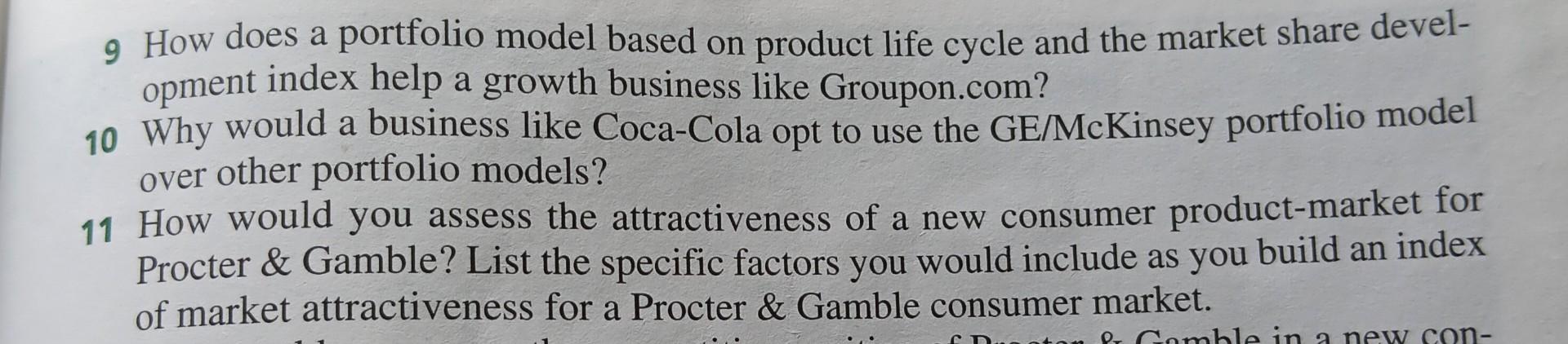  9 How does a portfolio model based on product life cycle