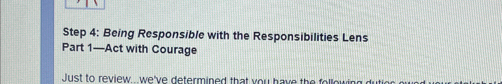  Step 4: Being Responsible with the Responsibilities Lens Part 1-Act with