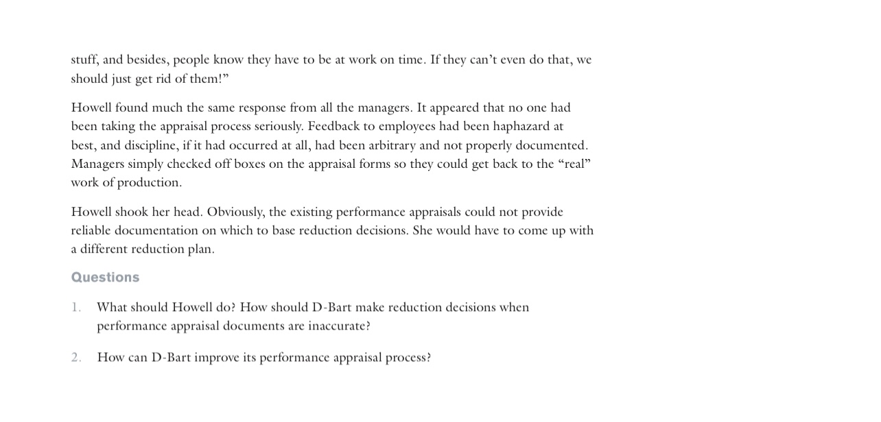  Scenario F: Who Gets the RIF? Downsizing and Performance Location: D-Bart