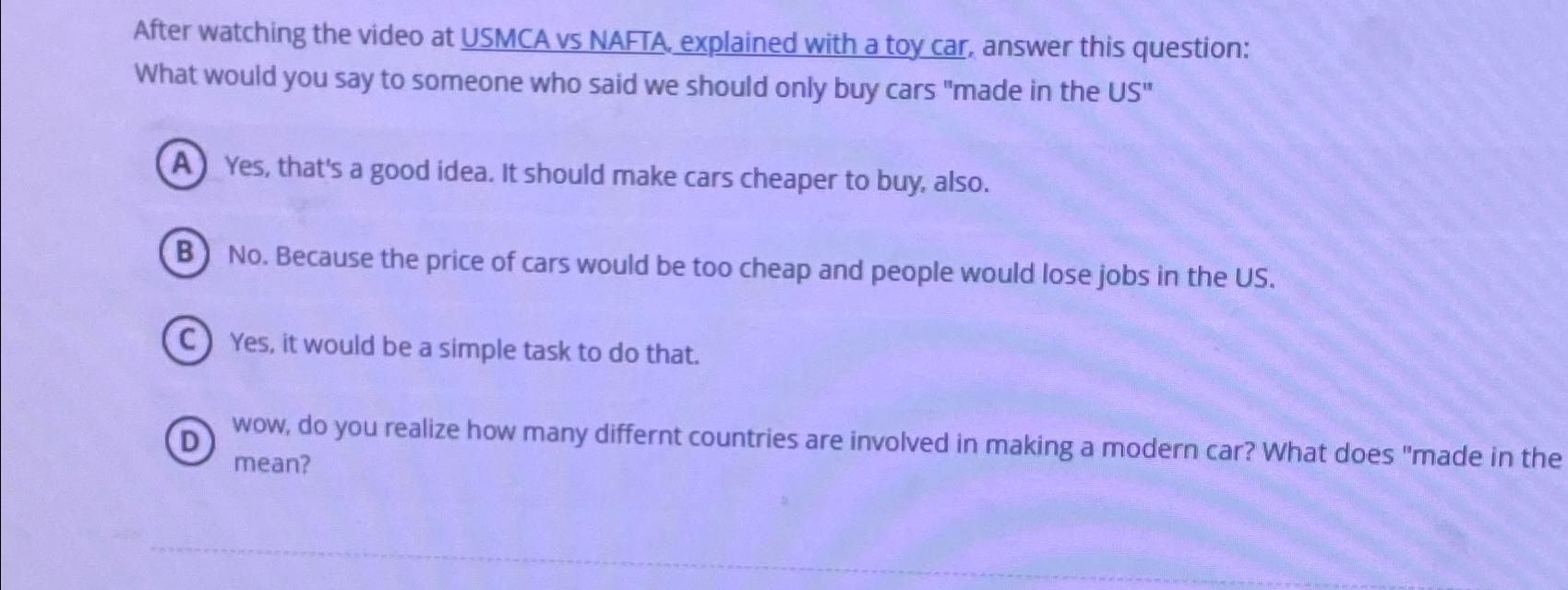 After watching the video at USMCA vs NAFTA explained with a